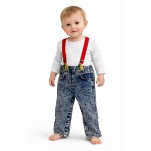 Levis Baby Suspenders Jeans 24M Acid Wash Denim Toddler Pants
